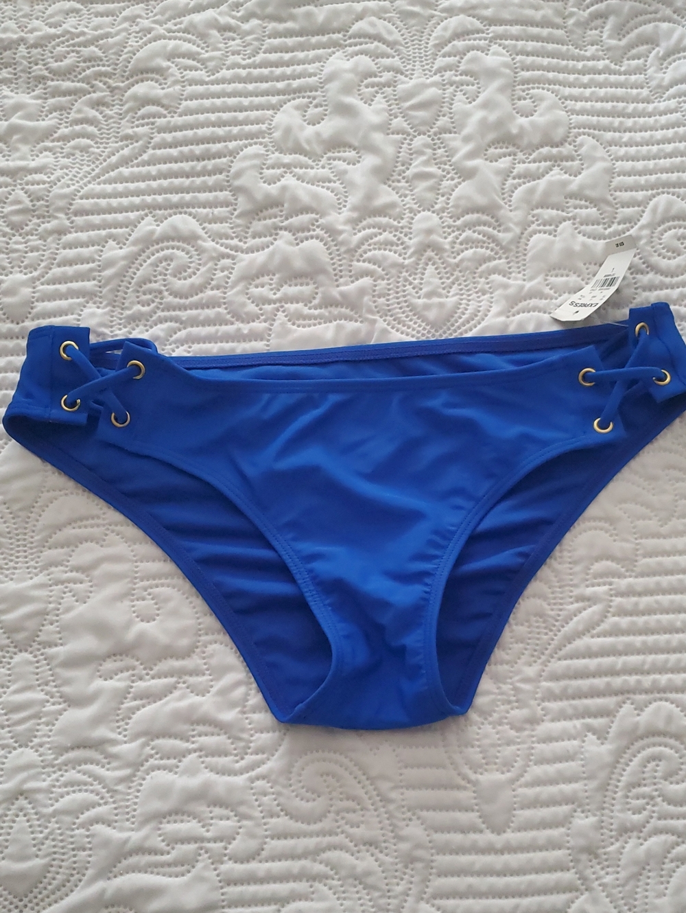 Express Blue Lace-Up Bikini Bottoms